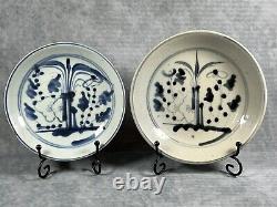 A Pair of Antique Chinese Zhangzhou Swatow Ware Export Blue & White Plates