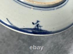 A Pair of Antique Chinese Zhangzhou Swatow Ware Export Blue & White Plates