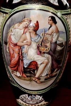 A Pair of Antique Royal Vienna Porcelain Hand Painted Vase 1744 to 1749