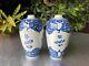 A Pair Of Chinese Kangxi Period Blue And White Floral Ovoid Vases