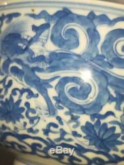 A chinese antique porcelain bowl blue and white with mark