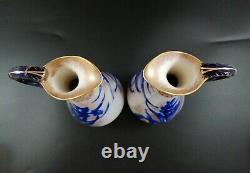 A pair of Royal Doulton Burslem ewer with Blue Iris, c. 1880