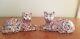 A Very Fine Pair Of Signed Chinese Porcelain Cats, Hand Painted In Imari Design
