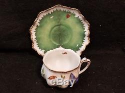 ANNA WEATHERLEY FINE CHINA MORNING GLORY CUP AND SAUCER PORCELAIN hand painted