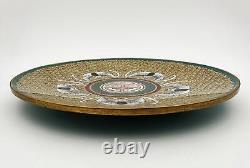 ANTIQUE CHINESE CLOISONNE PLATE / DISH YELLOW BLUE BATS 8 ¼ inches