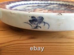 ANTIQUE CHINESE EXPORT BLUE & WHITE WARMING DISH, 19th CENTURY