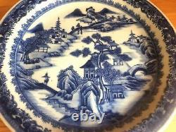 ANTIQUE CHINESE EXPORT BLUE & WHITE WARMING DISH, 19th CENTURY