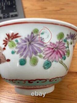 ANTIQUE CHINESE FAMILLE ROSE PORCELAIN BOWL QING DYNASTY Qianlong period