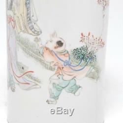 ANTIQUE CHINESE PORCELAIN VASE With HAND PAINTED SCENE AND WAX SEAL