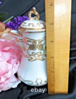 ANTIQUE Childs CHOCOLATE POT hand painted GOLD moriage MIKADO porcelain JAPAN 6