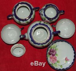 ANTIQUE JE-OH CHINA NIPPON HAND PAINTED PORCELAIN TEA SET BY NAGOYA SEITO 12pc