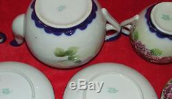 ANTIQUE JE-OH CHINA NIPPON HAND PAINTED PORCELAIN TEA SET BY NAGOYA SEITO 12pc