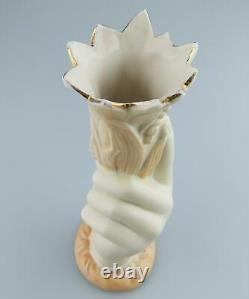 An antique Continental porcelain / parian novelty h/painted Hand Vase 3 C. 19thC
