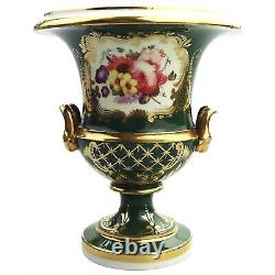 An antique English porcelain Campana Urn Vase finely hand-painted C. Early 19thC