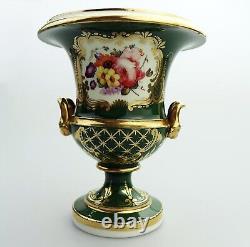 An antique English porcelain Campana Urn Vase finely hand-painted C. Early 19thC