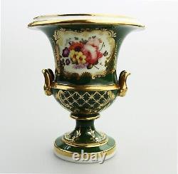 An antique English porcelain Campana Urn Vase finely hand-painted C. Early 19thC