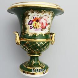 An antique English porcelain Campana Urn Vase finely hand-painted C. Early 19thC