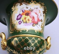 An antique English porcelain Campana Urn Vase finely hand-painted C. Early 19thC