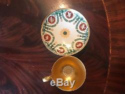 An authentic sevres porcelain medallion cup and saucer 1814-1824 handpainted