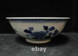 Ancient Rare Chinese Blue and White Hand Painting Porcelain Bowl Marks