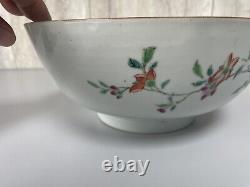 Anitque Chinese Famllie Rose Punch Bowl Qing Dynasty 23.3 CM Wide