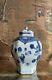 Antique 17th Century Chinese Transitional Blue & White Jar With Cover