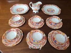 Antique 1840s Period Oriental Chinoiserie Tea Set bone china hand painted