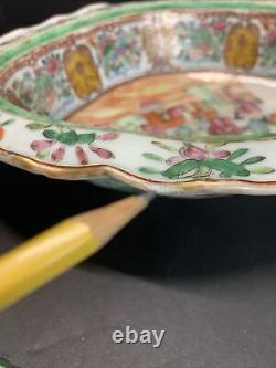 Antique 18th C. Chinese Hand Painted Famille Rose Porcelain Open Dish Bowl