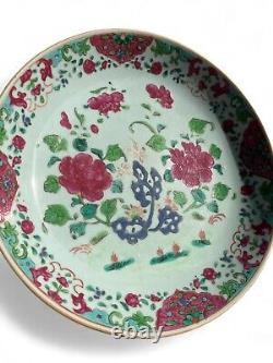 Antique 18th Century Yongzhen Famille Rose Plate Hand Painted Porcelain Floral