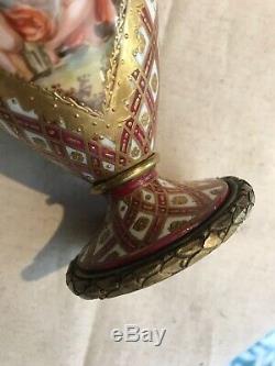 Antique 19c French Sevres Handpainted Porcelain And Bronze Flower Vase