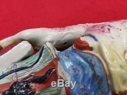 Antique 19th C. Chinese Famille Porcelain Buddha Statue God Shou Lao Figure Rare