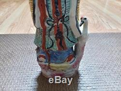 Antique 19th C. Chinese Famille Porcelain Buddha Statue God Shou Lao Figure Rare