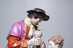 Antique 19th c Germany MEISSEN Large Porcelain Hand Painted Grouping Figurine