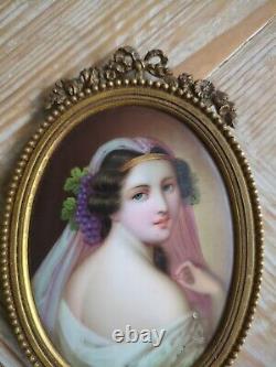 Antique 2xMiniature Porcelain Wall Frames Hand Painted