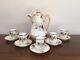 Antique A&d Limoges Hand-painted Chocolate Pot With Cups & Saucer Sets Pansies