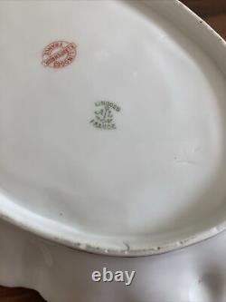 Antique A Laternier Limoges Porcelain Hand Painted Fluted Dish Circa 1891-1914