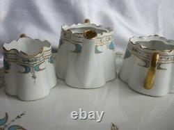 Antique Art Nouveau Hand Painted Tea Set Limoges / Bavaria Porcelain