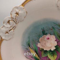 Antique Art Nouveau KPM Krister Porcelain Flower Plate Hand Painted STUNNING