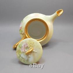 Antique Artist Signed Handpainted Limoges Porcelain Tea Set Teapot Creamer Sugar