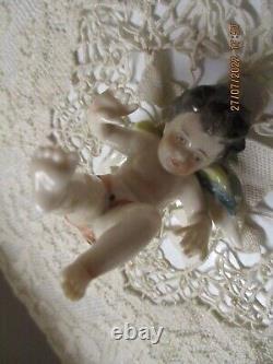 Antique Capodimonte Angel Figurine, Hand Painted -cherubic 7 CM