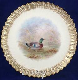 Antique Cauldon Plate Hand Painted Mallard Duck Tiffany & Co Signed Birbeck