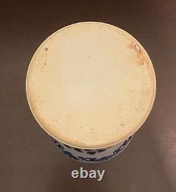 Antique Chinese 19th Century Qing Porcelain Blue & White Flowers Vase China