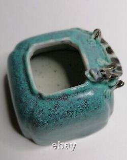 Antique Chinese 19th Century Qing Robins egg glaze Dragon Washer Porcelain China