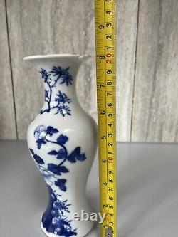 Antique Chinese Biue And White Vase Qing Dynasty 20 CM Tall