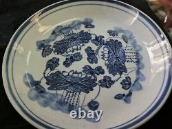 Antique Chinese Blue And White Hand Painted Plate Circa