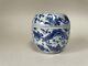 Antique Chinese Blue & White Porcelain Box With Lid Qing Dynasty