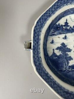 Antique Chinese Blue & White Porcelain Plate Qing Dynasty 27 CM Wide