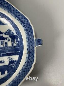 Antique Chinese Blue & White Porcelain Plate Qing Dynasty 27 CM Wide