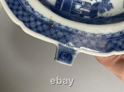 Antique Chinese Blue & White Porcelain Plate Qing Dynasty 27 CM Wide