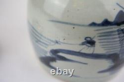 Antique Chinese Blue and White Ginger Jar Vase (original cap)
